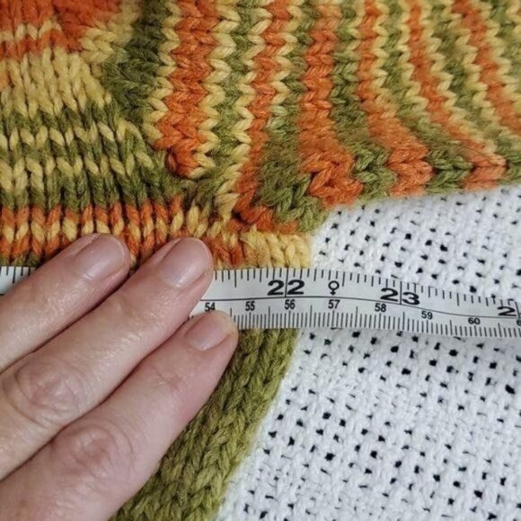 Handmade Fabulous Sz. XL Fall Autumn Colors LS Knitted 3 Button Sweaters - Picture 6 of 9